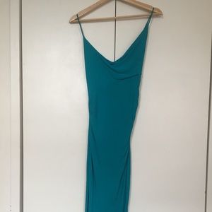 DVF Turquoise slip dress